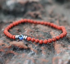 1pc 4mm Small Beads Bracelet  Evil Eye Braclet Men Handmade Lucky