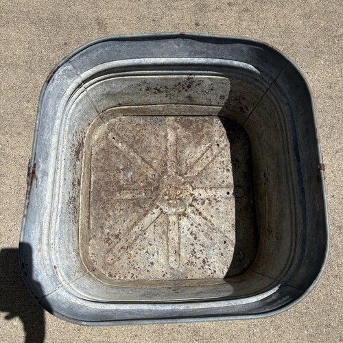 Vintage galvanized square wash - vintage,