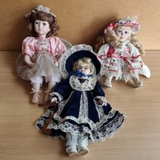3x Leonardo Collection Doll Bundle:  Abbie Bridget Porcelain Dolls 10"