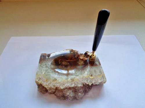Vintage agate geode table top - vintage,