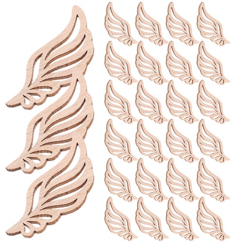 Light brown wooden angel wings - wooden,