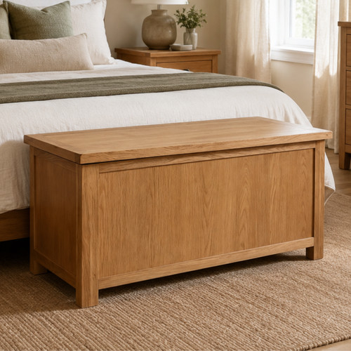 Oakcroft rustic blanket box - rustic,