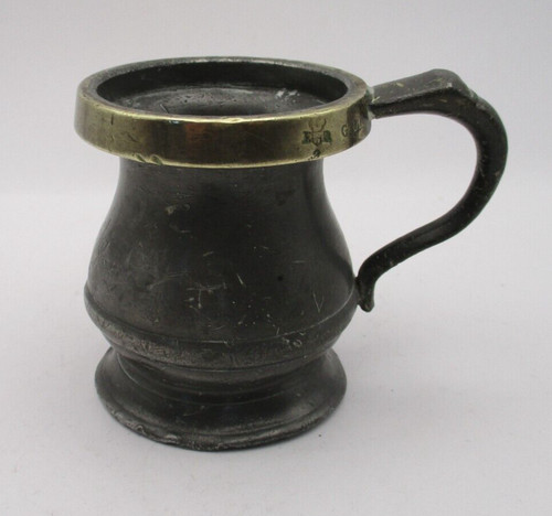 Vintage brass banded pewter - vintage,