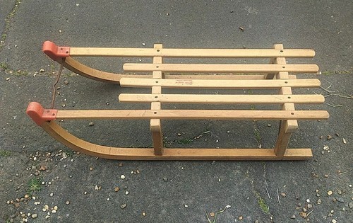 Vintage wooden sledge gloco - vintage,