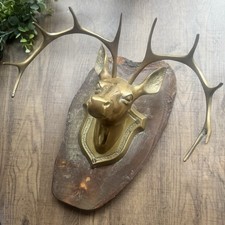 Vintage Brass Stag Deer Head