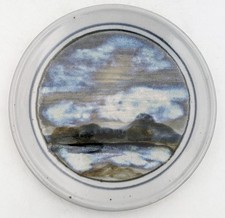 HIGHLAND STONEWARE SCOTLAND HAND PAINTED DISH 20TH CENTURY