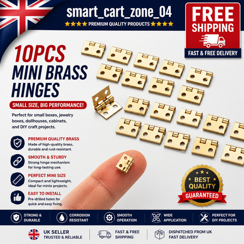 10pcs mini brass - hinge, for