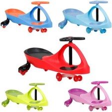 FLICKER SWING CAR RIDE ON SWIVEL SCOOTER KIDS TOY WIGGLE GYRO TWIST & GO