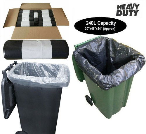 Wheelie bin liners 300l - bin, black