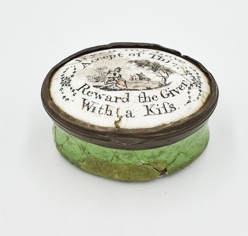 Georgian bilston enamel oval - bilston,