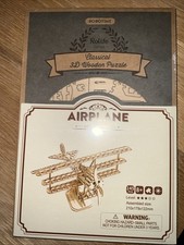 ROLIFE CLASSICAL 3D WOODEN DIY PUZZLE AIRPLANE MODEL KIT NEW SEALED