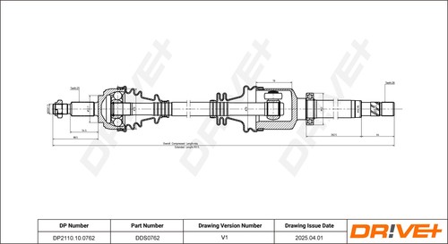 Dp2110100762 drive shaft fits - dp2110100762,