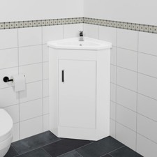White Bathroom 550mm Corner