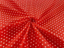 Red and Blue Polycotton Fabric