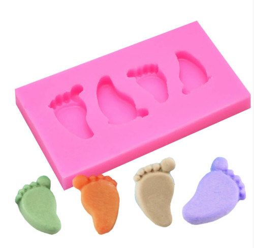 Baby feet silicone fondant - baby,