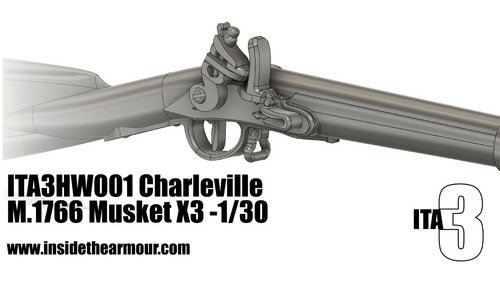 Charleville muskets x3 3d - 1/30,