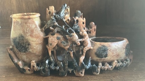 Vintage soapstone carving - vintage,