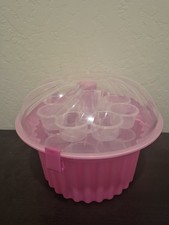3-Tier Cupcake Carrier Holder with Lid & Handle for 24 Cupcakes