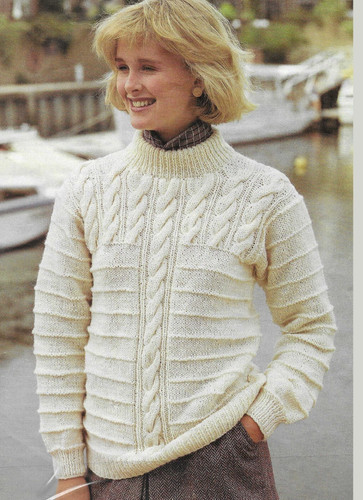 Ladies aran sweater knitting - ladies,