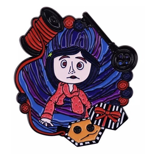 Coraline doll pin enamel metal - coraline,