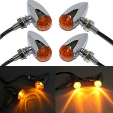 Mini LED Motorcycle Turn Signal Bullet Indicator Amber Light Amber Running Lamp