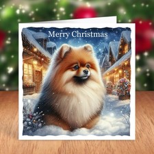 Pomeranian Dog Christmas Card