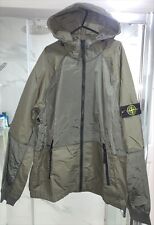 Khaki Green Nylon Metal Watro Stone Island Hooded Jacket Mens Size 2XL, XXL