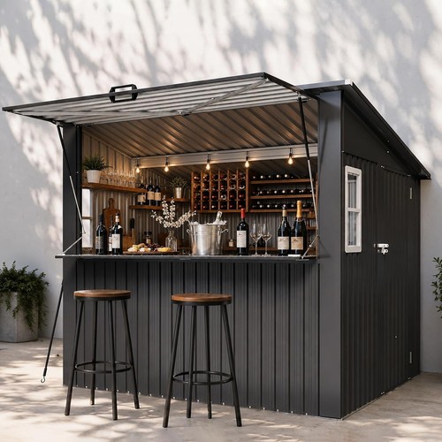 Aoxun metal outdoor bar shed - metal,