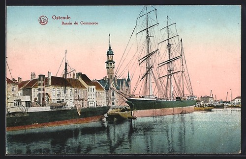 Postcard ostend bassin du - bassin,