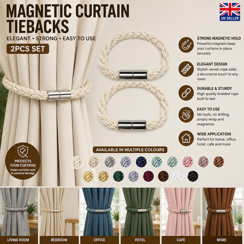 2pcs magnetic curtain tiebacks - magnetic,