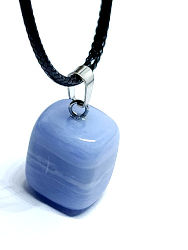 Blue lace agate necklace - lace,