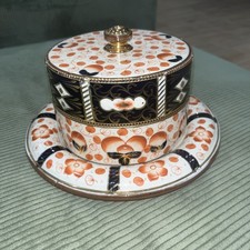 Antique Cheese Dish, Imari Style,