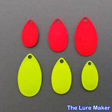 French Spinner Blades Flo Red & Chartreuse 10 or 25  Sizes 0-4  Fishing  Lures  