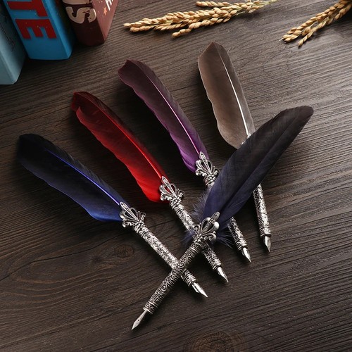 Feather quill dip pen - pen, set