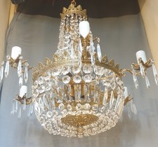 Big! Antique Bronze & Crystal
