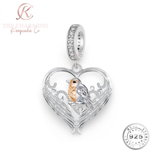 Robin angel wings - robin, silver