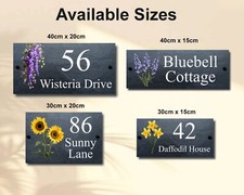Flowers Trees & Plants Natural Slate House Signs Name Numbers- Over 50  Designs