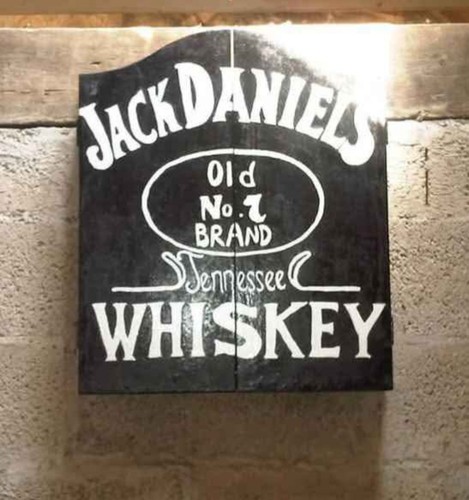 Hand painted jack daniels - hand,