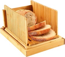 Bread Slicer Board Guide Loaf Cutting Size Slicing Wooden Holder Foldable Bamboo