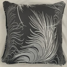A 16 Inch cushion cover in Laura Ashley Plume Charcoal Fabric