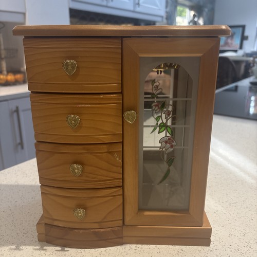 Vintage wooden jewellery box - vintage,
