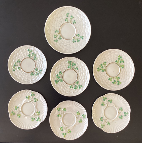 Belleek bundle saucers - belleek,