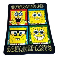 SpongeBob Square Pants Fleece Throw Blanket Y2K  Nickelodeon 42"x58