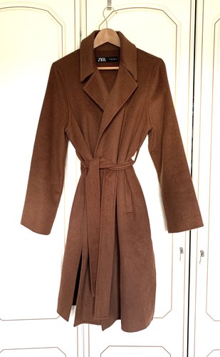 Zara cognac brown wool mix - zara,