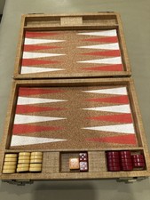 Vtg Backgammon Travel Set Bakelite Catalin Red Butterscotch Magnetic Pieces Rare