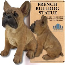French Bulldog Frenchie Dog Tan Brown Ornament Statue Dog Puppy Sitting Figurine