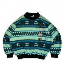 Men’s Green Vintage 90s Kappa Embroidered Fleece Jumper Large