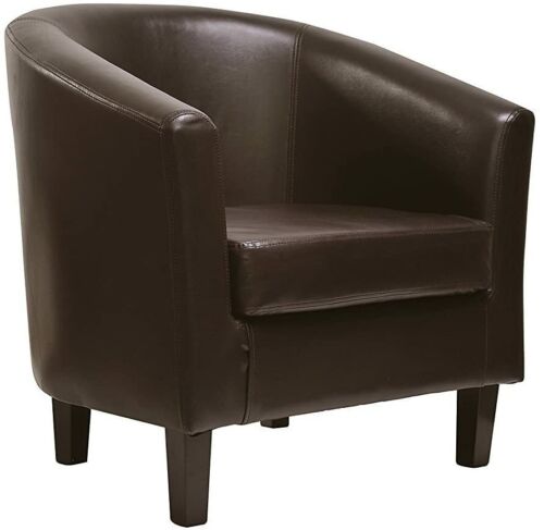 Faux leather tub chair - leather,