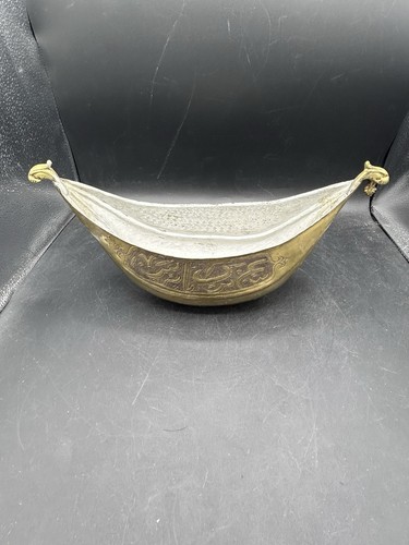 Vintage turkish brass boat - turkish,