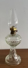 Vintage Oil Lamp 35cm Dabs Portugal Glass With Chimney